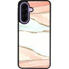 Coque Samsung Galaxy A57 5G - Silicone rigide noir Shimmering Orange