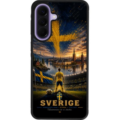 Samsung Galaxy A57 5G Case Hülle - Silikon schwarz Fussball Schweden splash 2026