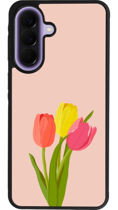 Coque Samsung Galaxy A57 5G - Silicone rigide noir Spring 23 tulip trio