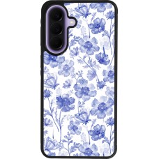 Coque Samsung Galaxy A57 5G - Silicone rigide noir Spring 23 watercolor blue flowers