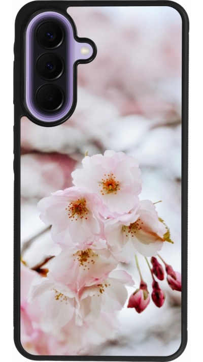Samsung Galaxy A57 5G Case Hülle - Silikon schwarz Cherry tree Spring 2026