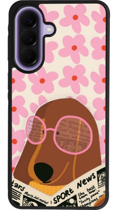 Samsung Galaxy A57 5G Case Hülle - Silikon schwarz Dog with newspaper Spring 2026