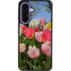 Coque Samsung Galaxy A57 5G - Silicone rigide noir Tulips Spring 2026