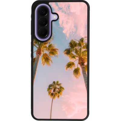 Samsung Galaxy A57 5G Case Hülle - Silikon schwarz Summer 2025 Palmiers