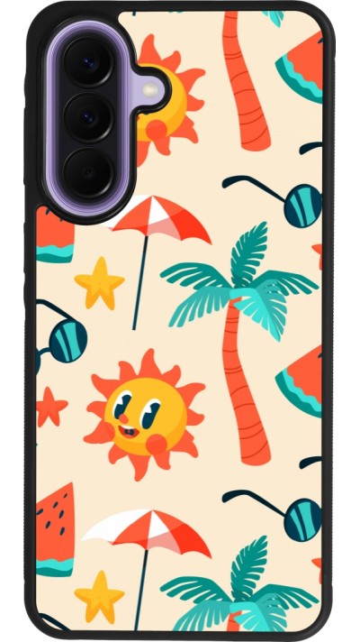 Coque Samsung Galaxy A57 5G - Silicone rigide noir Summer 2025 Pattern soleil