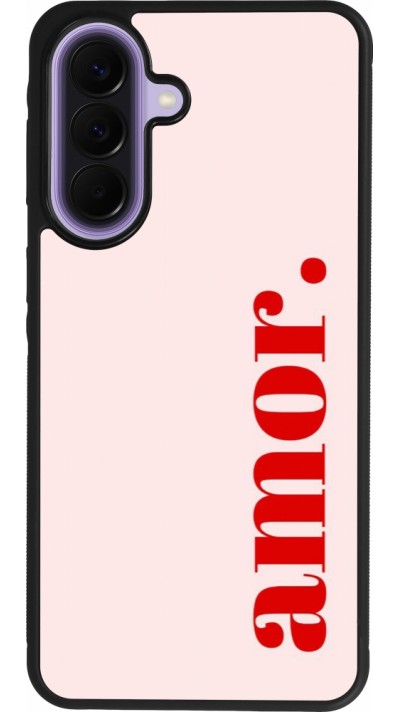 Coque Samsung Galaxy A57 5G - Silicone rigide noir Valentine 2024 amor