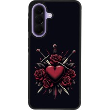 Coque Samsung Galaxy A57 5G - Silicone rigide noir Valentine 2024 gothic love