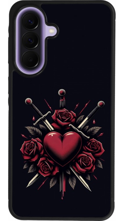 Coque Samsung Galaxy A57 5G - Silicone rigide noir Valentine 2024 gothic love