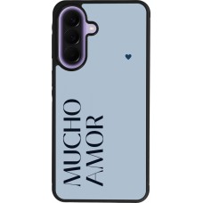 Coque Samsung Galaxy A57 5G - Silicone rigide noir Valentine 2024 mucho amor azul