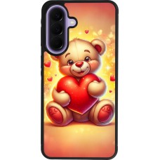 Coque Samsung Galaxy A57 5G - Silicone rigide noir Valentine 2024 Teddy love