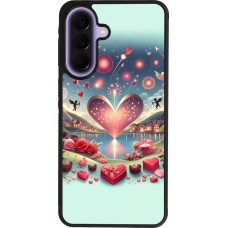 Coque Samsung Galaxy A57 5G - Silicone rigide noir Valentine 2025 Chic
