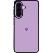 Coque Samsung Galaxy A57 5G - Silicone rigide noir Valentine 2023 purpule single heart