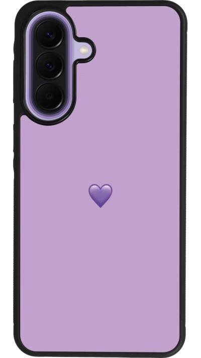 Coque Samsung Galaxy A57 5G - Silicone rigide noir Valentine 2023 purpule single heart