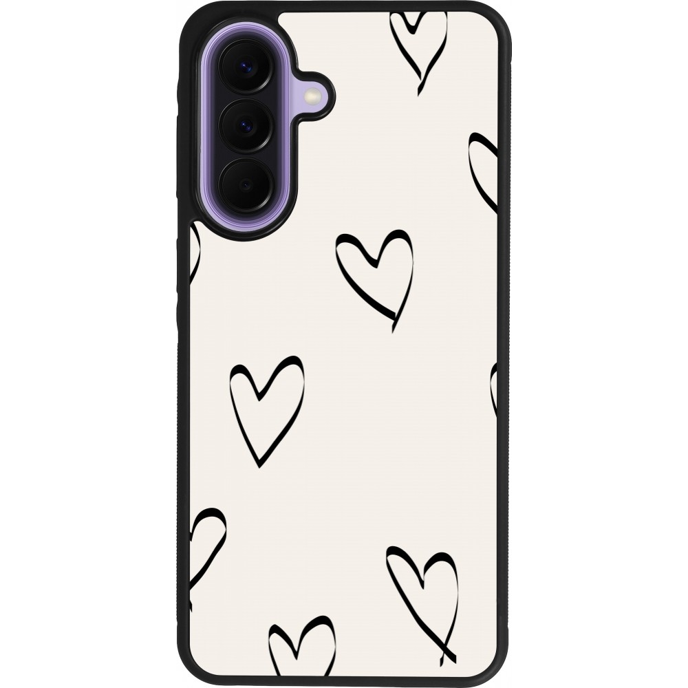 Coque Samsung Galaxy A57 5G - Silicone rigide noir Valentine 2023 minimalist hearts