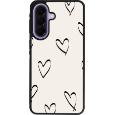 Coque Samsung Galaxy A57 5G - Silicone rigide noir Valentine 2023 minimalist hearts