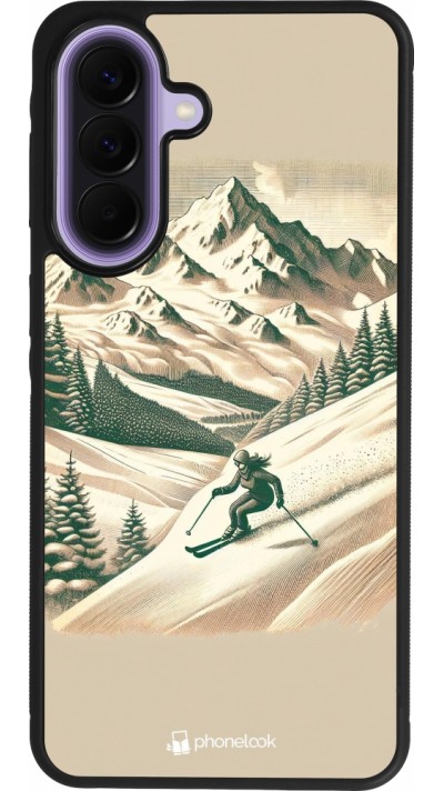 Coque Samsung Galaxy A57 5G - Silicone rigide noir Vintage Ski Mountain