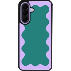 Coque Samsung Galaxy A57 5G - Silicone rigide noir Wavy Rectangle Green Purple