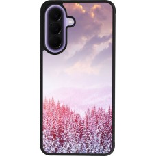 Coque Samsung Galaxy A57 5G - Silicone rigide noir Winter 22 Pink Forest