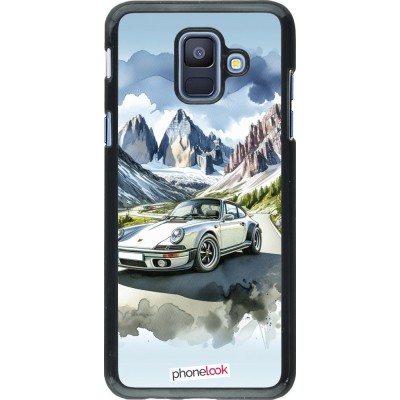 Samsung Galaxy A6 Case Hülle - Porsche 911 Berg Aquarell