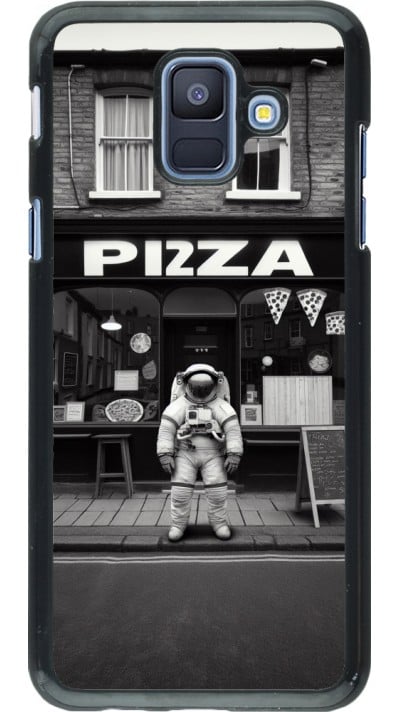 Samsung Galaxy A6 Case Hülle - Astronaut vor einer Pizzeria