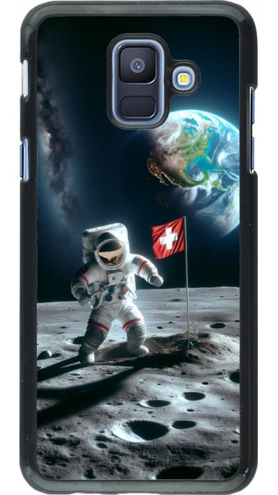 Samsung Galaxy A6 Case Hülle - Astro Schweiz auf dem Mond