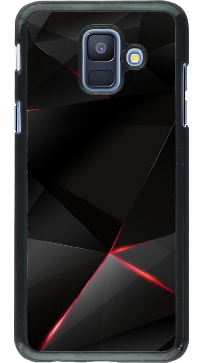 Coque Samsung Galaxy A6 - Black Red Lines