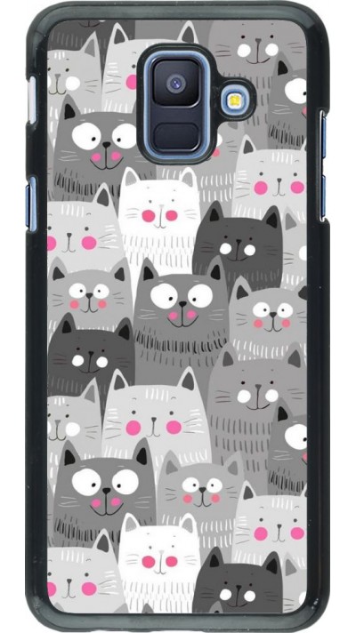 Coque Samsung Galaxy A6 - Chats gris troupeau