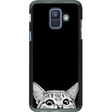 Coque Samsung Galaxy A6 - Cat Looking Up Black