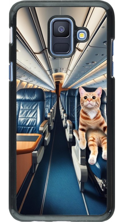 Coque Samsung Galaxy A6 - Chat dans un avion