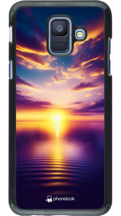 Coque Samsung Galaxy A6 - Coucher soleil jaune violet