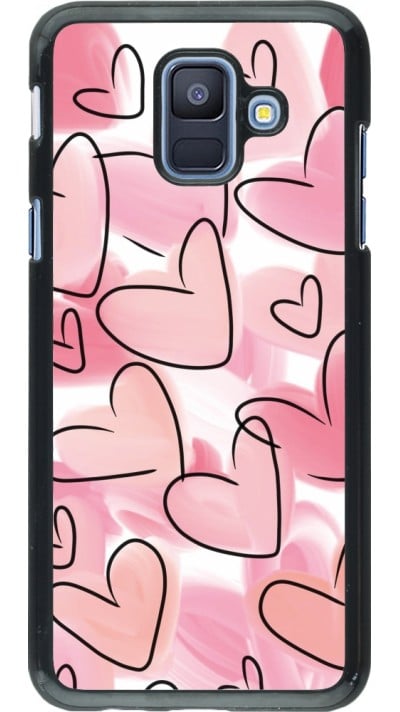 Samsung Galaxy A6 Case Hülle - Easter 2023 pink hearts