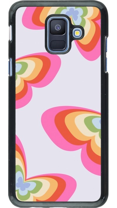 Samsung Galaxy A6 Case Hülle - Easter 2024 rainbow butterflies