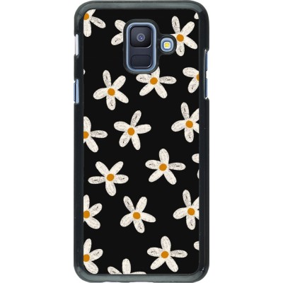 Samsung Galaxy A6 Case Hülle - Easter 2024 white on black flower