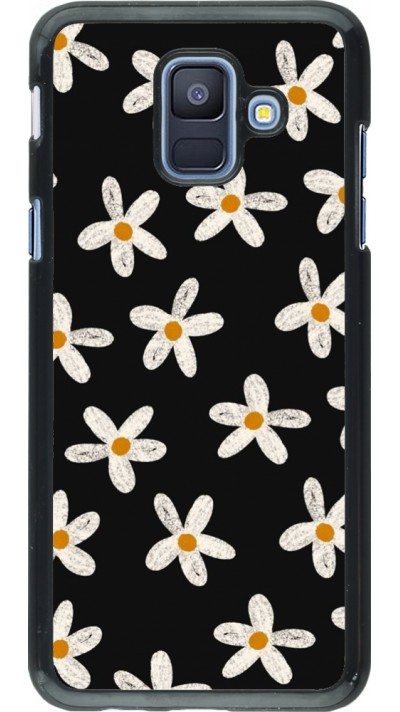 Coque Samsung Galaxy A6 - Easter 2024 white on black flower