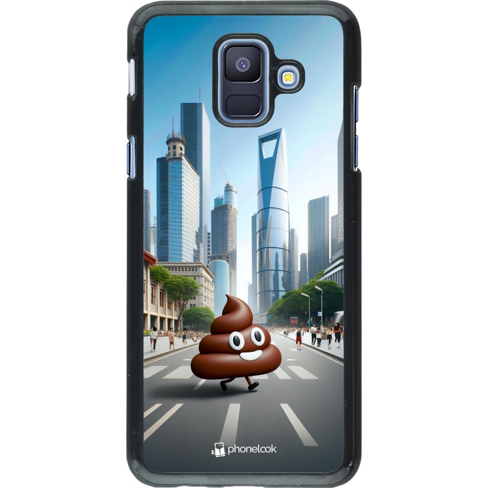 Samsung Galaxy A6 Case Hülle - Kackhaufen Emoji Spaziergang