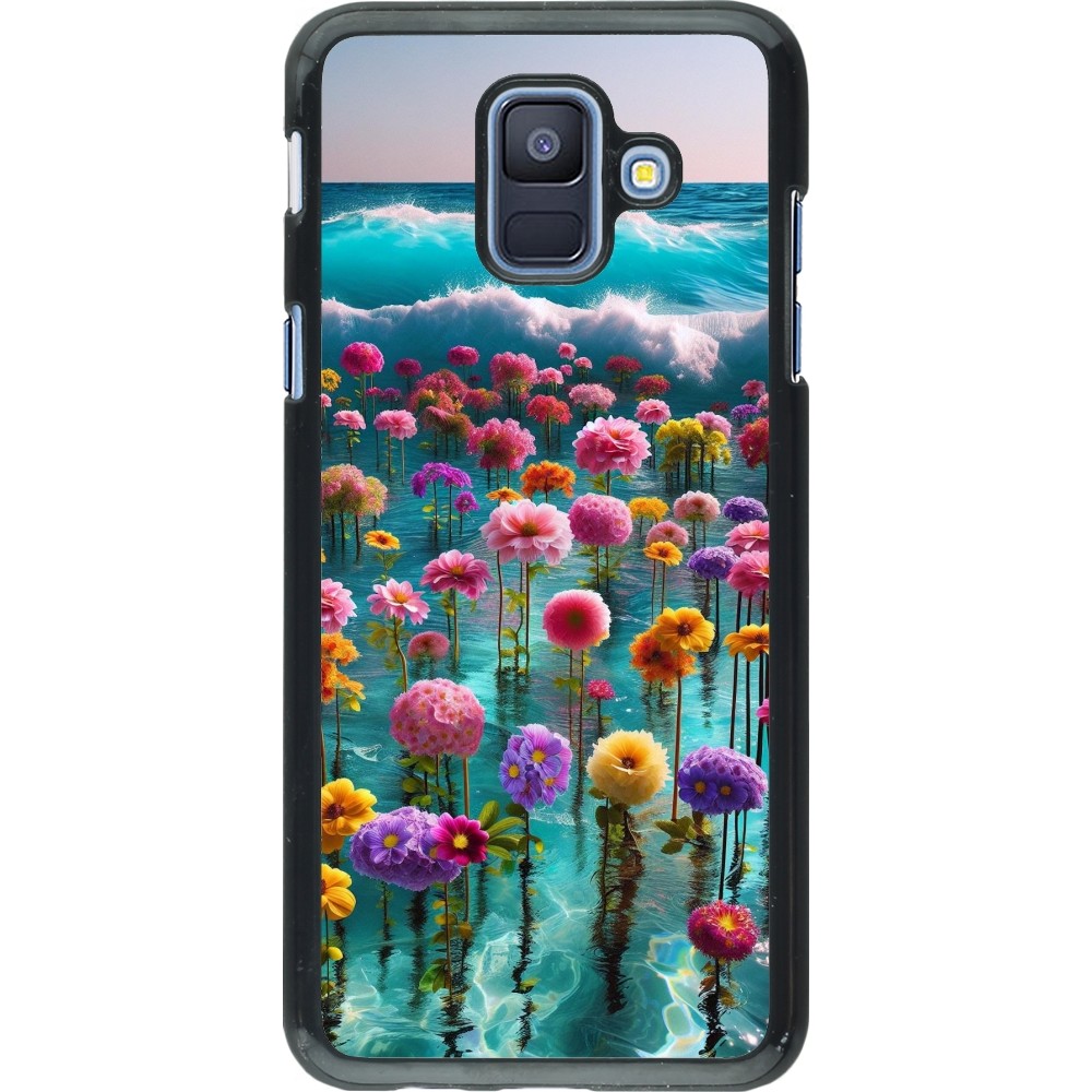 Samsung Galaxy A6 Case Hülle - Blumenmeer Wellen