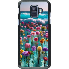 Samsung Galaxy A6 Case Hülle - Blumenmeer Wellen