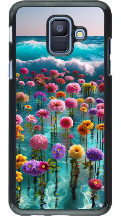 Samsung Galaxy A6 Case Hülle - Blumenmeer Wellen