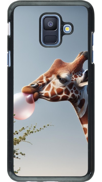 Samsung Galaxy A6 Case Hülle - Giraffe mit Blase