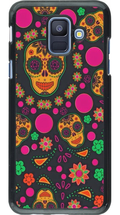 Samsung Galaxy A6 Case Hülle - Halloween 22 colorful mexican skulls