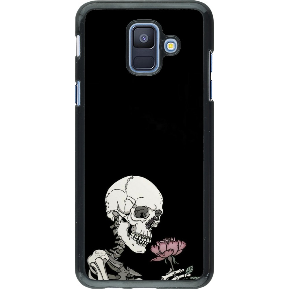 Samsung Galaxy A6 Case Hülle - Halloween 2023 rose and skeleton