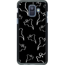 Samsung Galaxy A6 Case Hülle - Halloween 2024 black and white ghosts