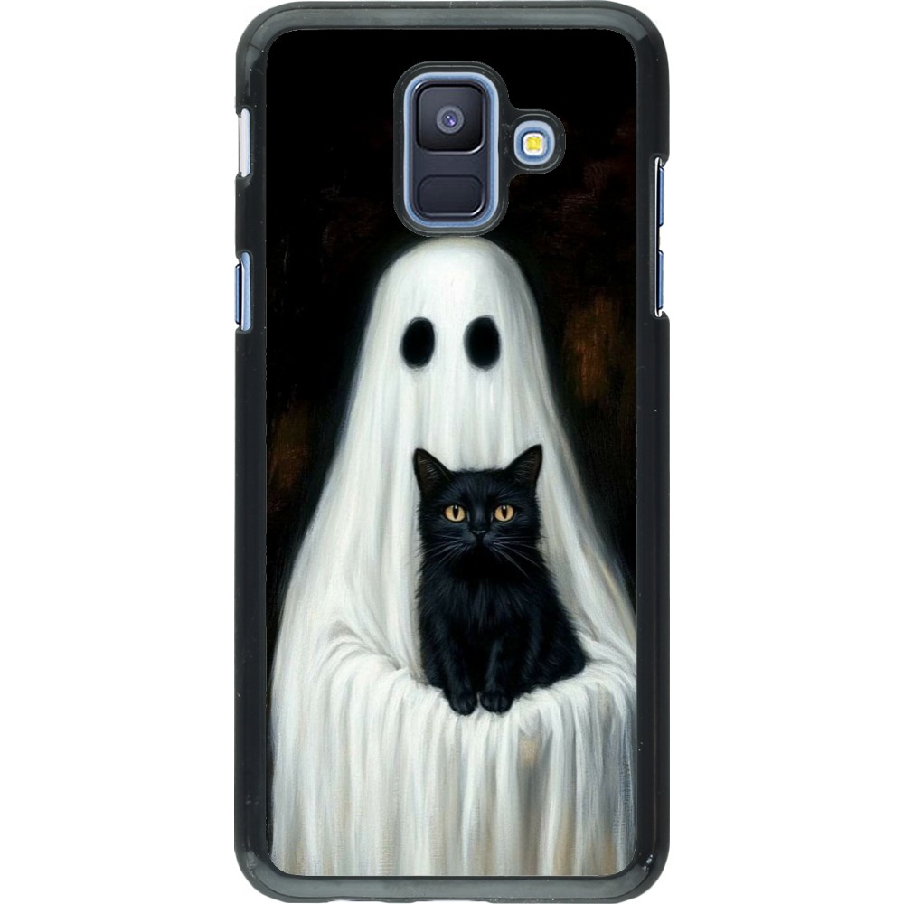 Coque Samsung Galaxy A6 - Halloween 2025 Ghost with black cat