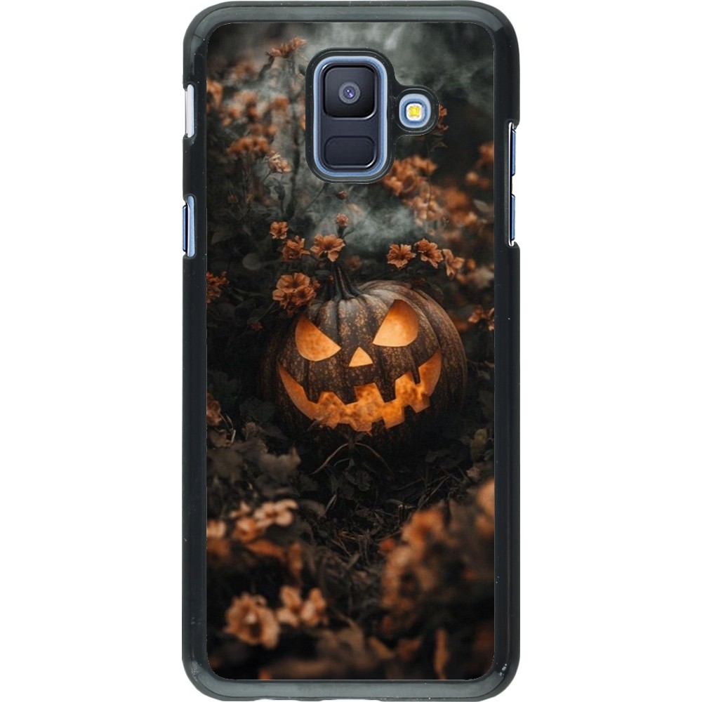 Coque Samsung Galaxy A6 - Halloween 2025 Pumpkin with flowers