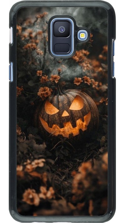 Coque Samsung Galaxy A6 - Halloween 2025 Pumpkin with flowers