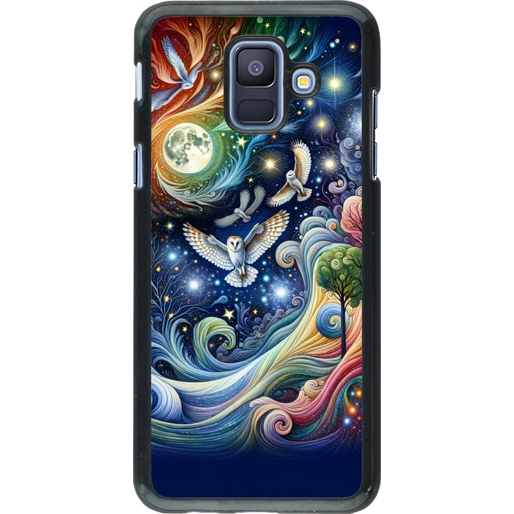 Samsung Galaxy A6 Case Hülle - Fliegender Blumen-Eule