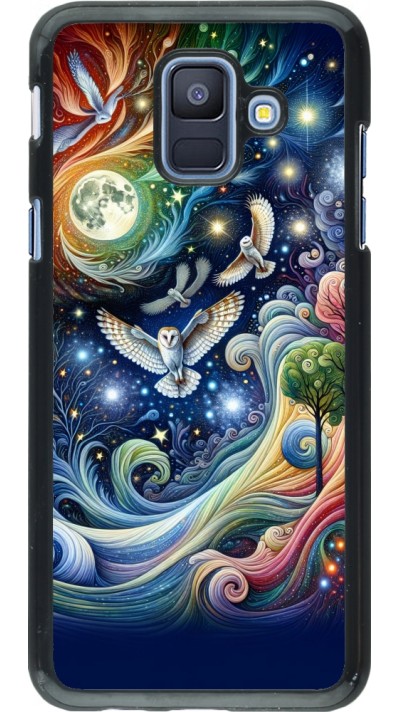 Coque Samsung Galaxy A6 - hibou volant floral