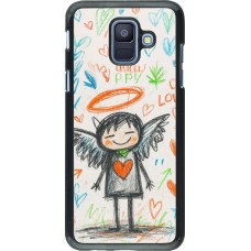 Samsung Galaxy A6 Case Hülle - Little Angel Sketch Love
