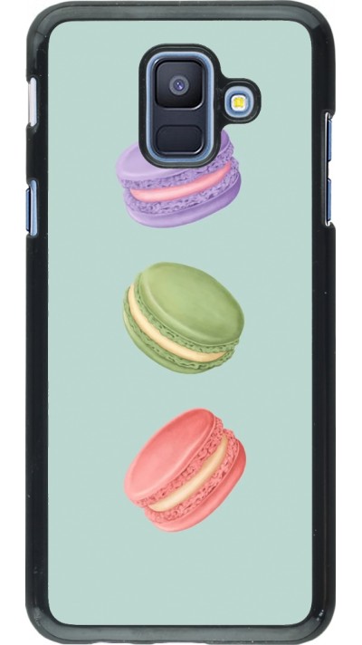 Coque Samsung Galaxy A6 - Macarons on green background