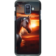 Samsung Galaxy A6 Case Hülle - Majestätischer Sonnenuntergang Pferd
